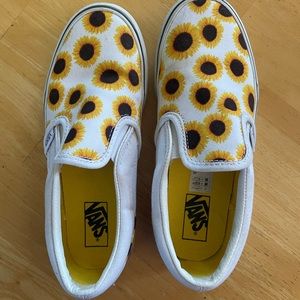 Sunflower Vans Slip Ons Kids